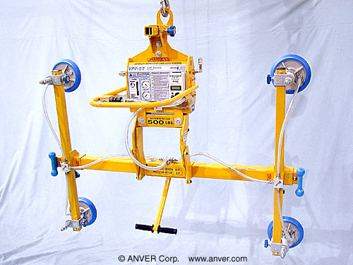 ANVER Air Powered Generator with Four Pad Lifting Frame, Offset Bail and EZ-Tilt Adapter for Lifting and Tilting Window Panes 10 ft x 6 ft (3.0 m x 1.8 m) up to 500 lb (227 kg)